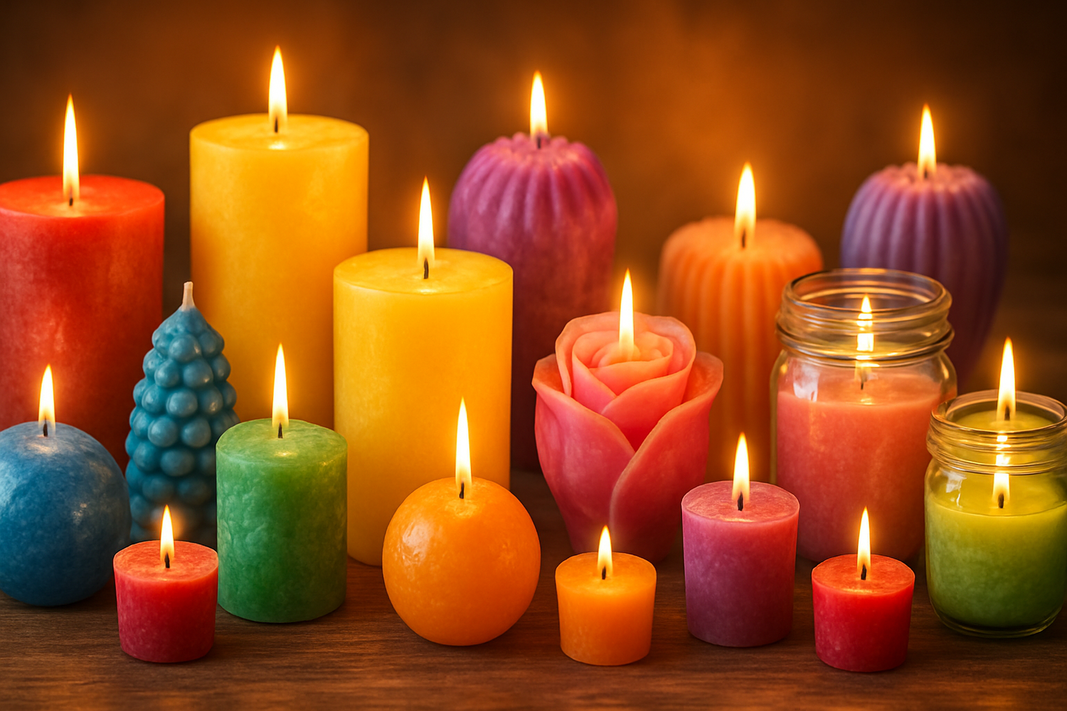 color full candles