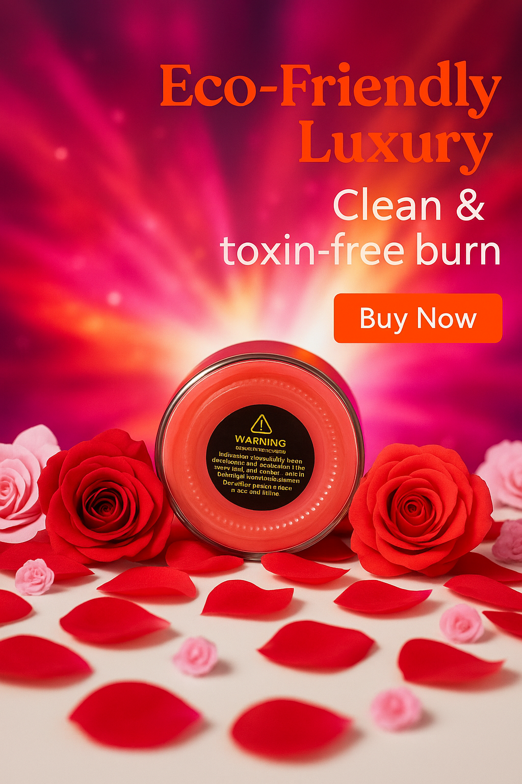 Rose Soy Wax Candle – Long-Lasting | 40+ Hour Burn | Handpoured Eco-Friendly Jar by Serene Saffron