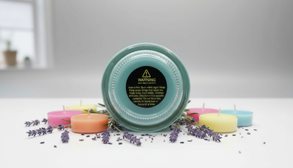 Lavender Scented Soy Wax Candle | 40+ Hours Burn Time | Serene Saffron Handpoured Candle